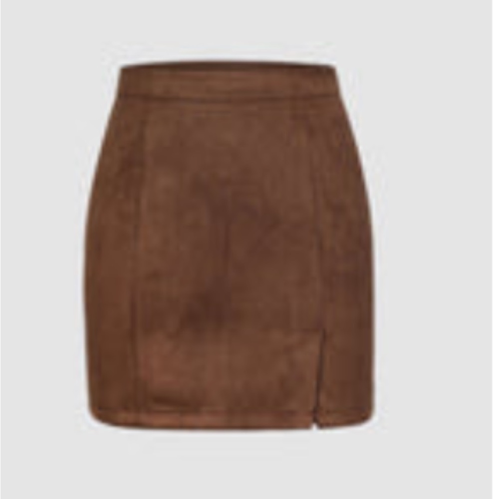 Suede mini A-line skirt S